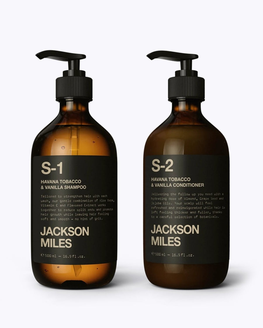 Jackson Miles Hair Care Kit - Mens Thickening Shampoo & Conditioner Gift Pack - Wellmate